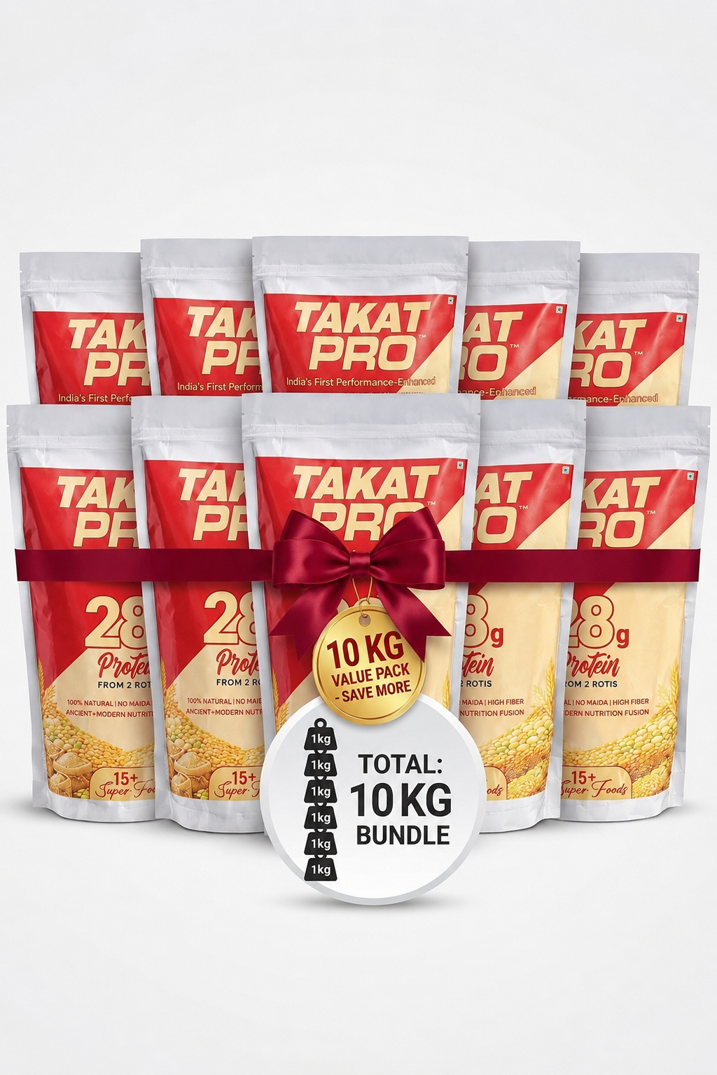 Takat Pro - High Protein Atta (10 KG) The Mega Value Bundle