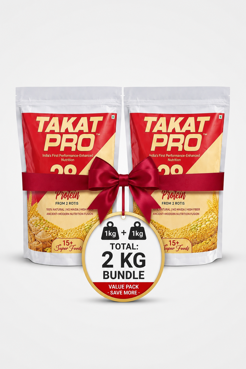Takat Pro - High Protein Atta (2 KG) The Routine Pack